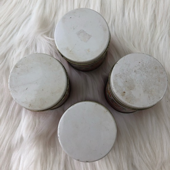 Vintage Metal 60's 70's Style Storage Containers Red Floral Pattern - Picture 9 of 11